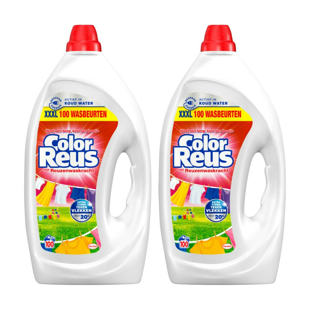 2x Witte Reus Vloeibaar Wasmiddel Color Reus 4,5 liter - 100 Wasbeurten